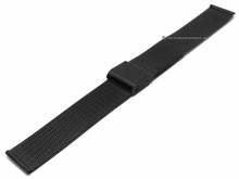 Preistipp: Uhrenarmband 16mm Milanaise schwarz feines Geflecht satiniert mit Schiebeverschluß