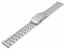 Watch strap 20mm stainless steel solid partly polished with easy click & security clasp