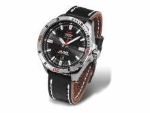 Automatik-Armbanduhr ALMAZ Edelstahl silberfarben Ziffernblatt schwarz von VOSTOK EUROPE  (*VE*HU*)