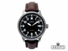 Automatik-Armbanduhr Beobachter Edelstahl silberfarben Ziffernblatt schwarz Made in Germany von ARISTO (*AV*HU*)