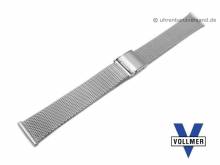 Watch strap Bruchsal 17mm stainless steel mesh light structure satined with slide clasp by VOLLMER