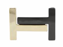 Gürtelschließe Metall goldfarben/schwarz Motiv H-Form passend für Gürtelbreite 40 mm