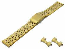 Watch strap (BrMA2104G) 18mm golden stainless steel folded partly polished with multiple ends curved & straight by BEAR