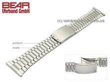Stainless Steel watch band 24mm partly polished elegant from BEAR