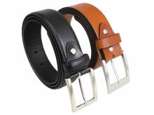 2er-Set Hochwertige Gürtel MADE IN ITALY Leder schwarz/hellbraun glatt - Größe 120 kürzbar (Breite 4 cm & 3,5 cm )