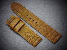 CH-VINTAGE Uhrenarmband UNIKAT 24mm hellbraun echt Hai Handmade in Germany (Schließenanstoß 24 mm)
