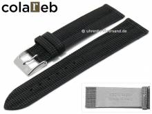 Uhrenarmband Wooden 22mm schwarz Holz/Synthetik Karomuster VEGAN von COLAREB (Schließenanstoß 20 mm)
