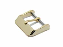Dornschließe (CsDS-1016) 18mm goldfarben Edelstahl poliert für Uhrbänder aus Leder, Silikon & mehr