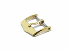 Dornschließe (CsDS-1019) 18mm goldfarben Edelstahl pass. für Uhrenarmbänder aus Leder, Silikon etc. von OMEGA & mehr