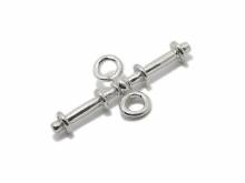 Taschenuhrketten-Zubehör T-Stück für Knopfloch silberfarben 32mm