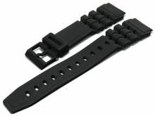 PREISTIPP: Uhrenarmband CsKA31 19mm schwarz Synthetik glatt matt passend für CASIO & mehr (Schließenanstoß 18 mm)