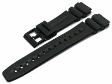 PREISTIPP: Uhrenarmband CsKA36 19mm schwarz Synthetik glatt passend für CASIO & mehr (Schließenanstoß 19 mm)