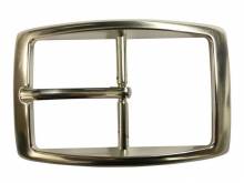 Gürtel-Dornschließe Metall silberfarben Doppel passend für Gürtelbreite 40 mm