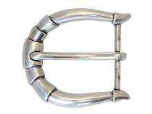 Designer Gürtel-Dornschließe Metall silberfarben  passend für Gürtelbreite 40 mm