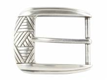 Gürtel-Dornschließe Metall silberfarben Motiv Knoten Antik-Look passend für Gürtelbreite 40 mm