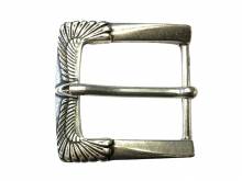 Gürtel-Dornschließe Metall silberfarben Wing-Motiv passend für Gürtelbreite 40 mm