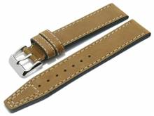 Watch strap Nevada 24mm brown leather smooth light stitching by DI-MODELL (width of buckle 22 mm)
