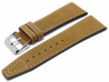 Watch strap Nevada 26mm brown leather smooth light stitching by DI-MODELL (width of buckle 22 mm)
