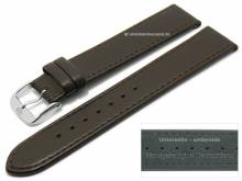 Uhrenarmband XS Ovino 16mm dunkelbraun echt Lammleder glatt abgenäht von DI-MODELL (Schließenanstoß 14 mm)