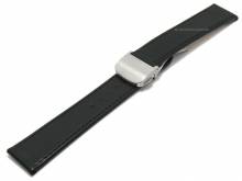 Uhrenarmband Marengo FS 20mm schwarz SHELL CORDOVAN glatt mit Faltschließe von DI-MODELL (Schließenanstoß 18 mm)