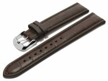 Watch band 19mm dark brown by Di-Modell Imperator waterproof Louisiana croco grain padded (width of buckle 18 mm)