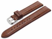 Watch band 19mm brown by Di-Modell Imperator waterproof Louisiana croco grain padded (width of buckle 18 mm)