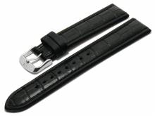 Watch band 18mm black by Di-Modell Imperator waterproof Louisiana croco grain padded (width of buckle 18 mm)