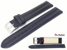 Watch band 18mm dark blue Di-Modell Dakar saddle leather padded (width of buckle 18 mm)