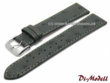 Watch band Strauss 20mm grey Di-Modell genuine ostrich (width of buckle 18 mm)
