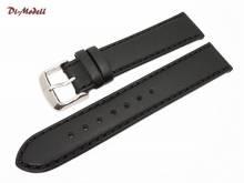 Uhrenarmband XL 18mm schwarz Di-Modell Oregon Sattelleder handgenäht (Schließenanstoß 16 mm)