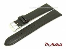 Watch band 16mm dark brown Di-Modell Caracas Alligator-grain stitched (width of buckle 15 mm)