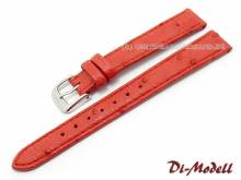 Watch band Strauss 12mm red Di-Modell genuine ostrich (width of buckle 10 mm)