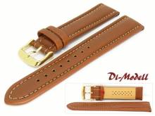 Watch band 20mm brown by Di-Modell Anfibio Polo waterproof padded light brown stitching (width of buckle 18 mm)