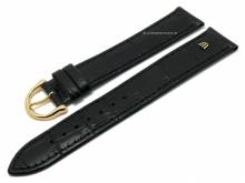 Uhrenarmband Original MAURICE LACROIX XL 18mm schwarz Leder Alligator-Prägung goldfarbene Dornschließe