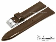 Watch strap 20mm EASY-CLICK brown patent leather fashion by BandOh (width of buckle 18 mm)