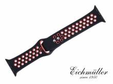 Watch strap 40mm black-red silicone suitable for APPLE-smart watches fashion design from EICHMUELLER