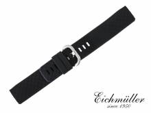 Uhrenarmband schwarz Silikon mit leichter Struktur passend für FITBIT Charge 3 Tracker von EICHMÜLLER