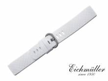Uhrenarmband weiß Silikon mit leichter Struktur passend für FITBIT Charge 3 Tracker von EICHMÜLLER