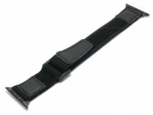 Watch strap 44mm black Nylon/textile velcro fastener suitable for APPLE-smart watches from EICHMUELLER
