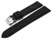 Uhrenarmband 18mm schwarz VEGAN Textil recycelt von EICHMÜLLER (Schließenanstoß 16 mm)
