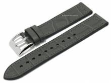 Watch strap 18mm dark grey silicone/leather alligator grain by EICHMÜLLER (width of buckle 18 mm)