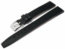 watch band 12mm for fixed bars black grained surface by Eichmueller (width of buckle 10 mm)