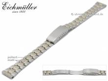 Watch band 12mm stainless steel dual tone partly polished elegant from Eichmueller