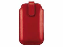 Exklusive Hülle für Handy & Smartphone z.B. iPhone 6/7 echt Anilin-Rindleder rot mit Entnahme-Zugband MADE IN GERMANY