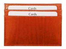 Edles Kartenetui echt Anilin-Rindleder orange glatt MADE IN GERMANY