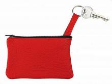 Schlüsseltasche echt Leder rot mit Reißverschluß Made in Germany