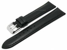 Uhrenarmband Bozen 18mm schwarz VEGAN aus Apfel-Fasern mit Naht von BARINGTON (Schließenanstoß 16 mm)