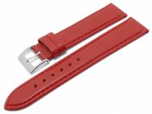 Watch strap Country 20mm red leather grained stitched by EULIT (width of buckle 18 mm)