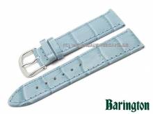 Uhrenarmband XS 18mm hellblau Louisiana-Kroko-Prägung von BARINGTON (Schließenanstoß 16 mm)
