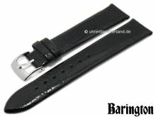 Uhrenarmband 16mm schwarz echt Straußen-Bein von BARINGTON (Schließenanstoß 14 mm)